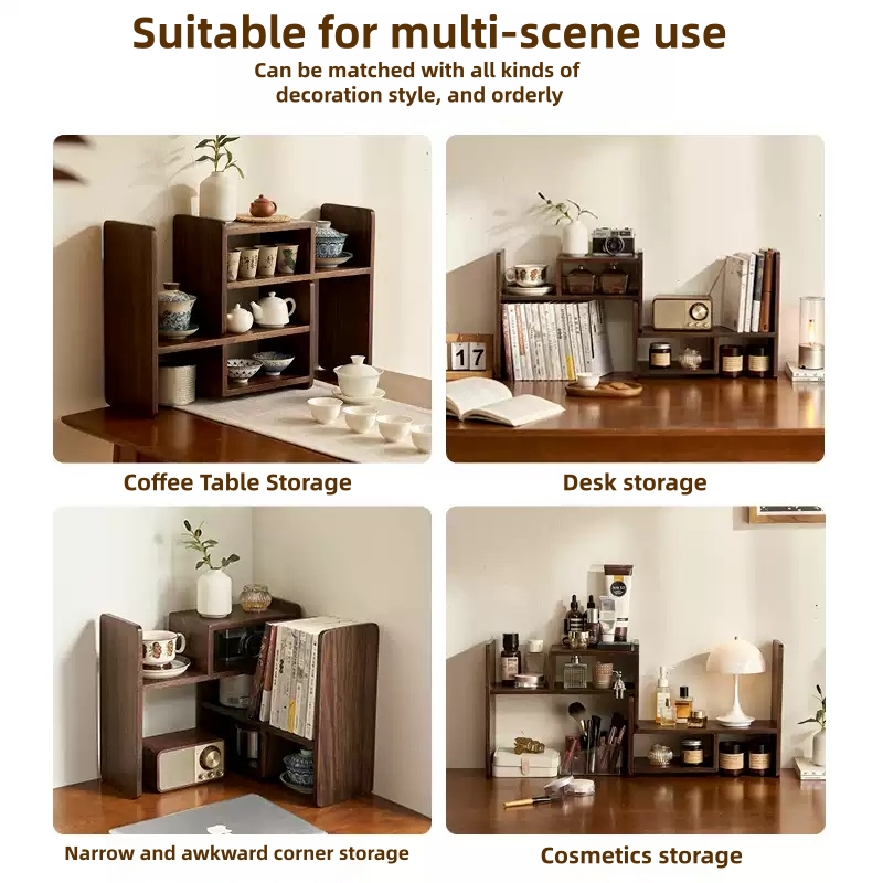 Solid Wood Standing Type Storage Rack Modern Coffee & Dining Table Cup Holder Desktop Bookshelf detail