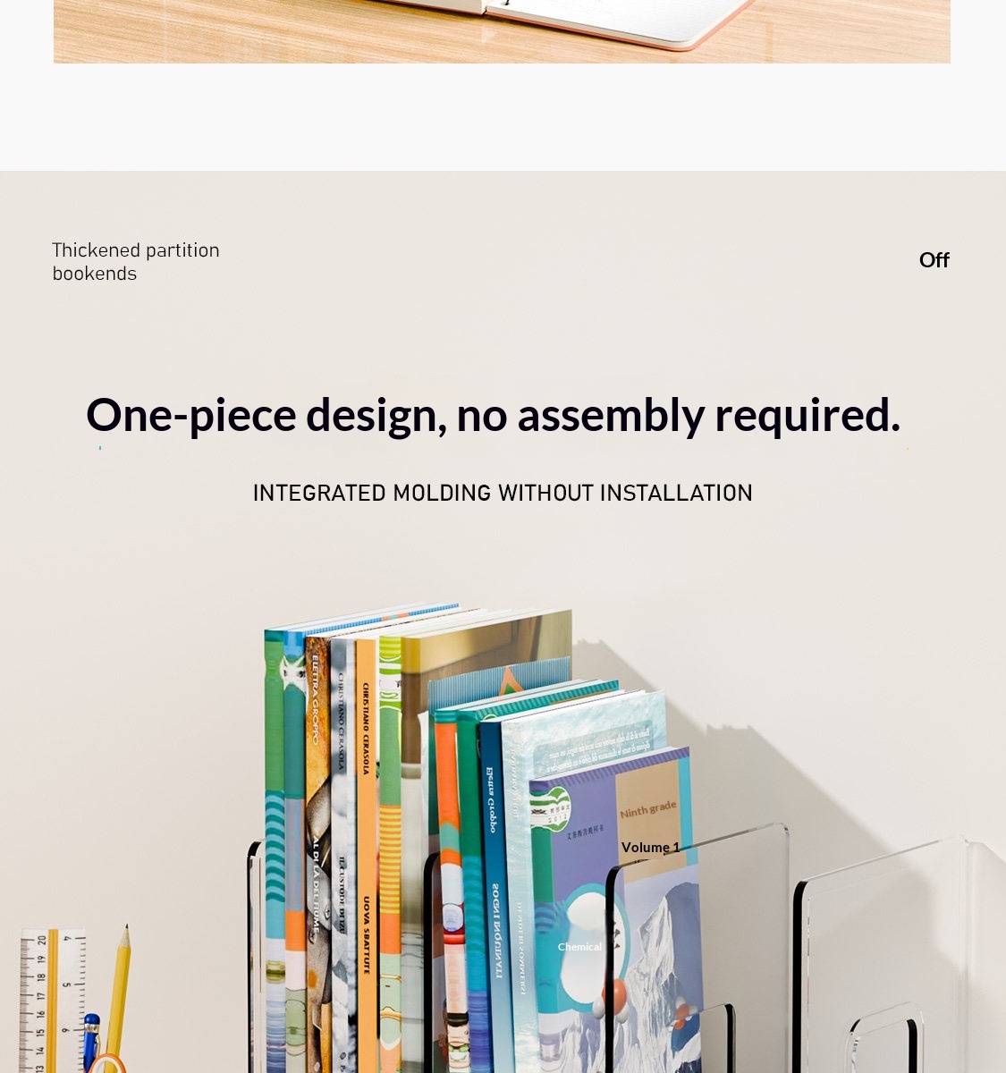 Desktop Bookshelf Transparent PET Simple Rectangle Student Desk Storage Rack Office Dormitory File Storage Made in China detail