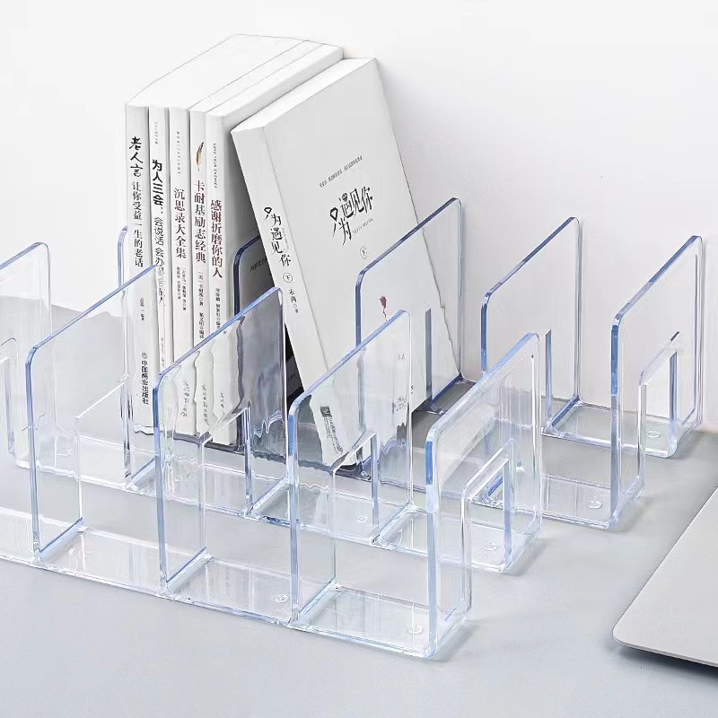 Transparent Acrylic Bookstand Desktop Bookshelf Book Storage Desk Shelving Display Shelf Wholesale product view