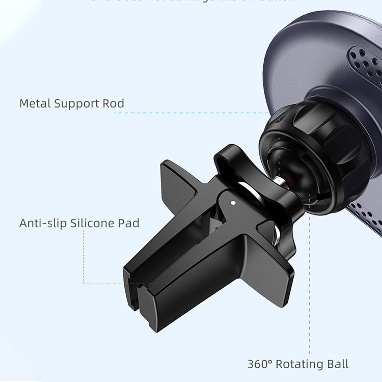15W Electric Flexible Magnetic Wireless Car Charger Type-C Port Multi-Protection Air Vent Mount Phone Holder IPhone15 product view