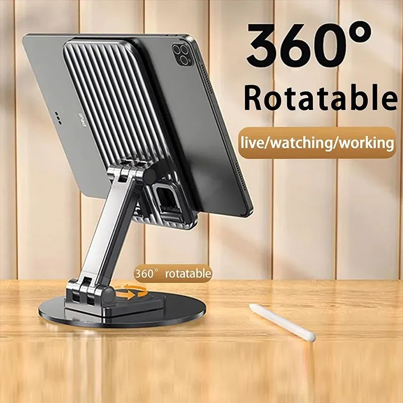 Factory Direct Desktop Phone Holder 360° Rotation Aluminum Alloy Carbon Steel Height Adjustable Anti-Slip Silicone OEM ODM detail