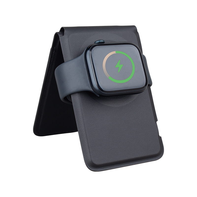 Multifunctional Magnetic 3-in-1 Wireless Charger Phone Stand with Back Card Slot Support Horizontal Vertical Viewing detail
