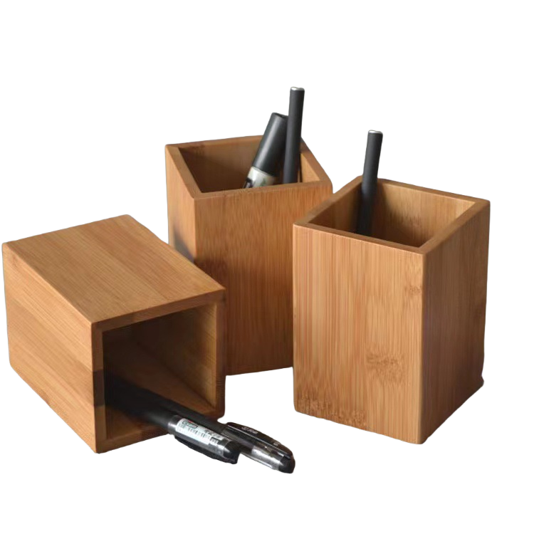 Office Supplies Student Multi-Purpose Natural Bamboo Stationery Storage Box Pen Holder Dimensional Tolerance 1mm Weight detail