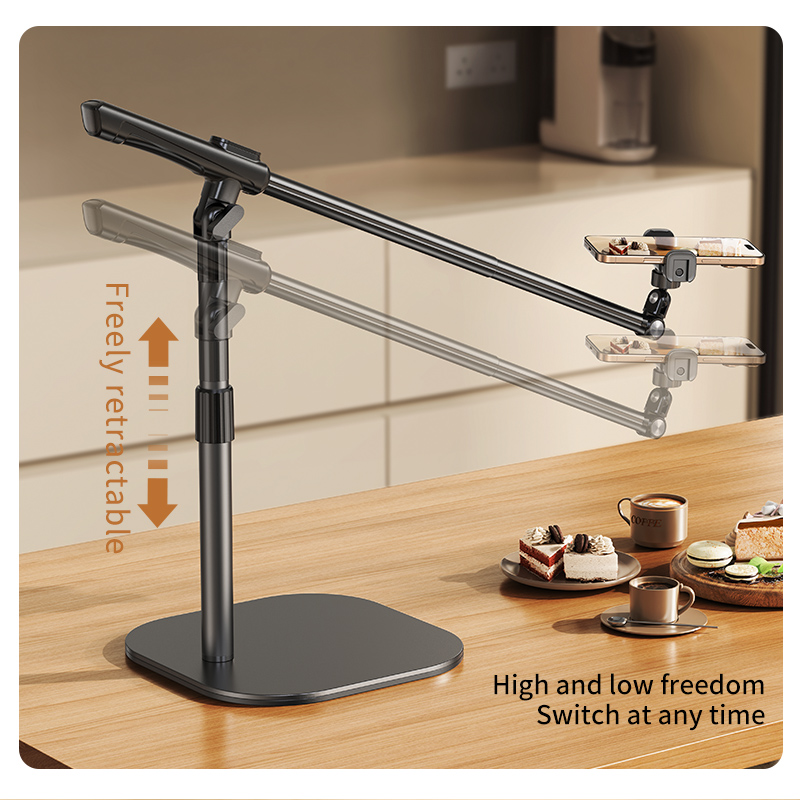 ZHIQING F7 Carbon Steel Aluminum Tabletop Shooting Bracket, Foldable Overhead Phone Stand with Remote for Calligraphy Recording detail