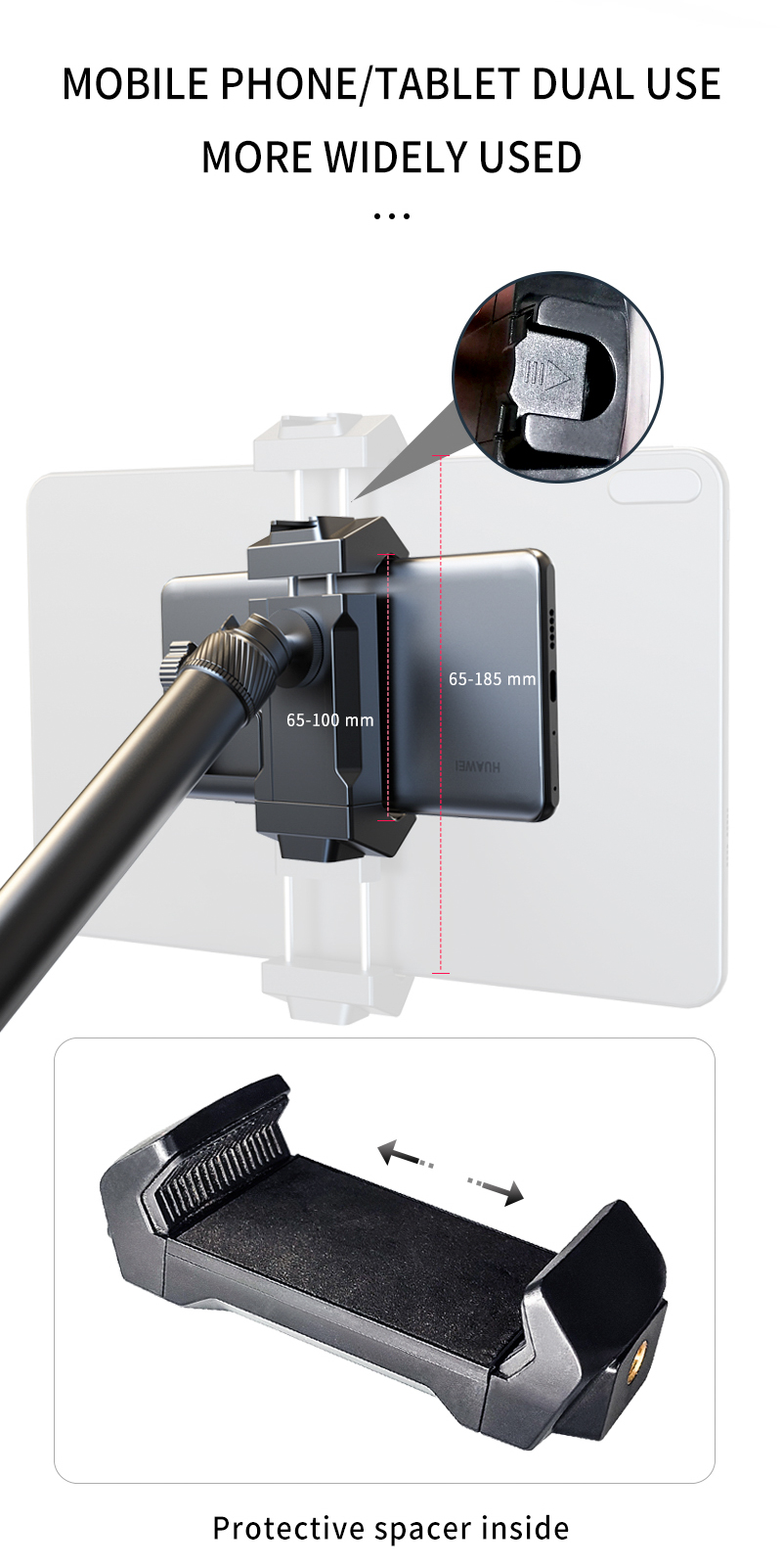 Adjustable Aluminum Telescopic Rod Lazy Holder Universal Support for iPad & Mobile Phone detail