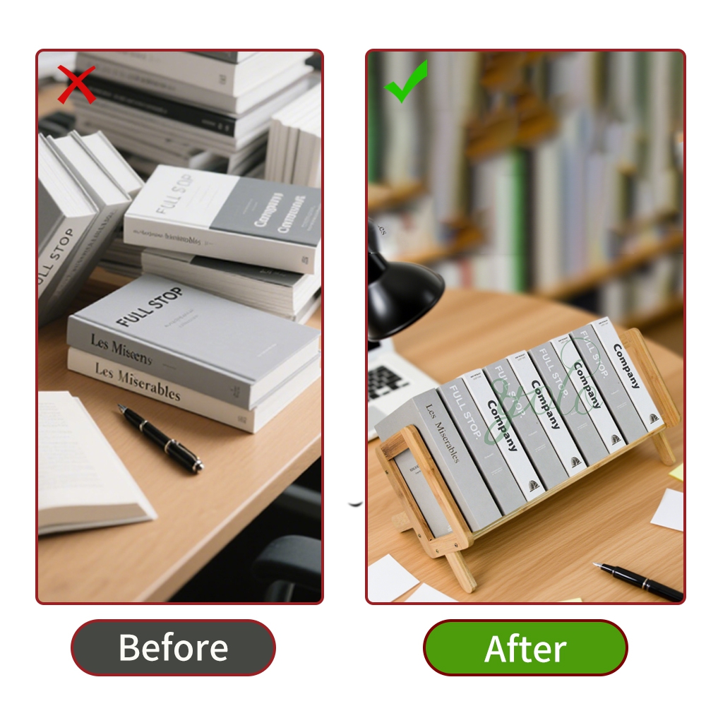 Modern Eco-Friendly Desktop Display Bookshelf & Bookrack Holds Books & Files Small Compact Space-Saving Easy Assembly product view