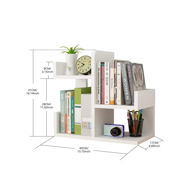 Countertop Display Shelf Office Storage Rack Wood Desktop Bookshelf Desktop Organizer product view