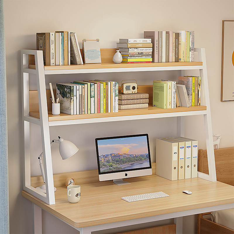 Multi-layer Desktop Storage Rack, Simple Iron Art Bookshelf for Desk & Office, Organizer Shelf for Student Dorm