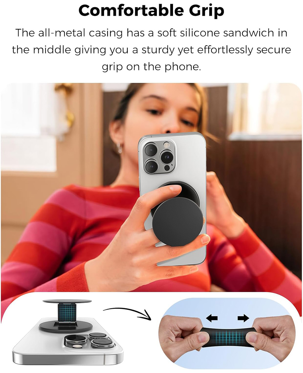 Portable Magnetic Phone Grip Stand Foldable Metal Kickstand Ring Holder in Stock Wholesale OEM detail