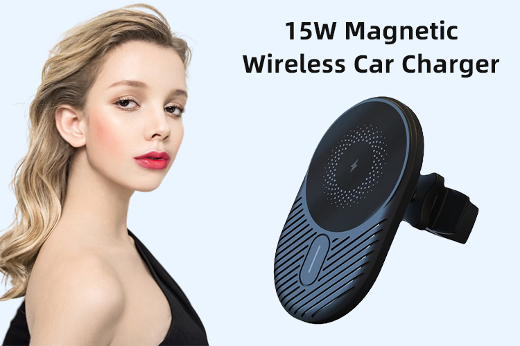 15W Electric Flexible Magnetic Wireless Car Charger Type-C Port Multi-Protection Air Vent Mount Phone Holder IPhone15 detail