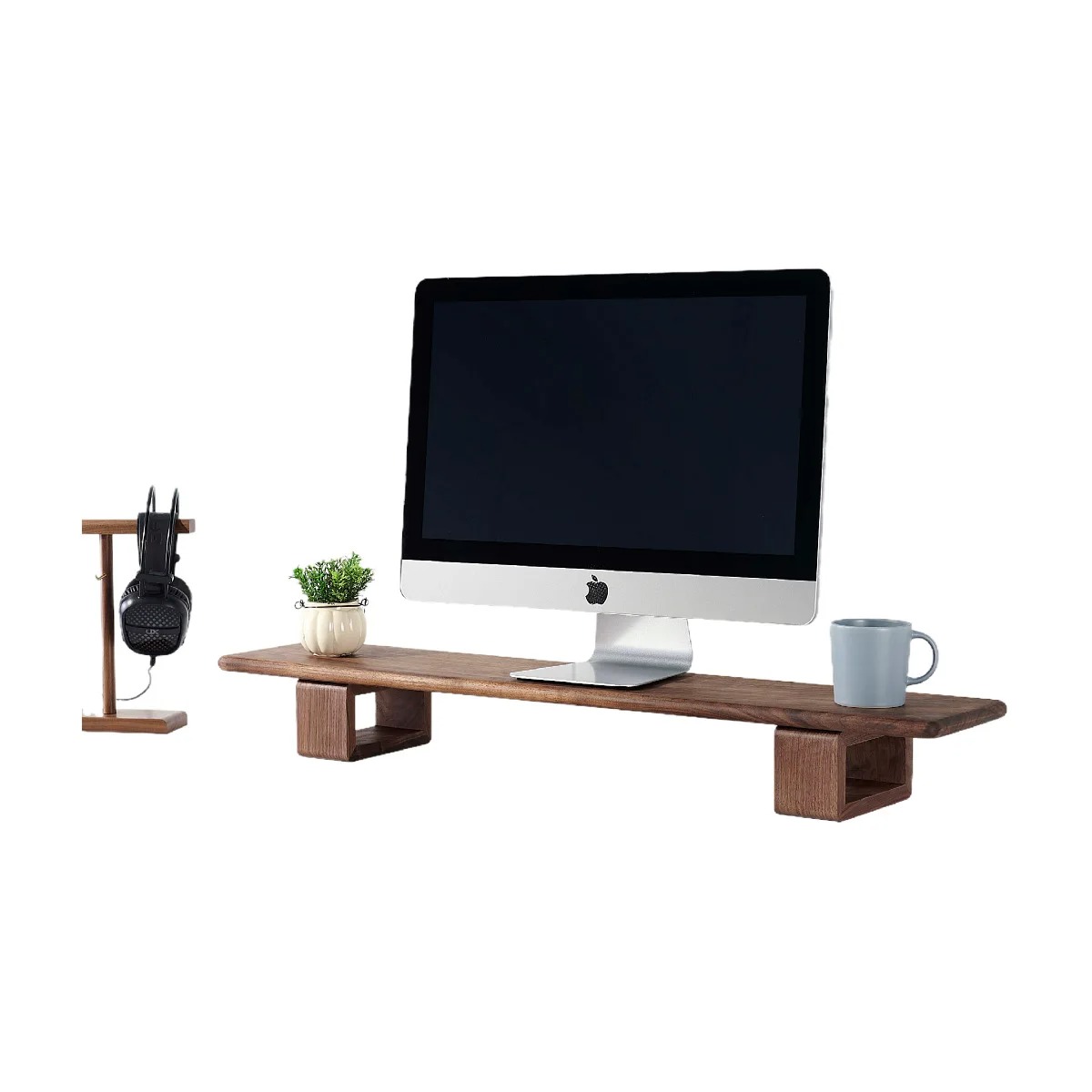 Professional Walnut Wooden Extendable Desk Shelf Organizer Modern Simplicity Design Desktop Storage Bookshelf