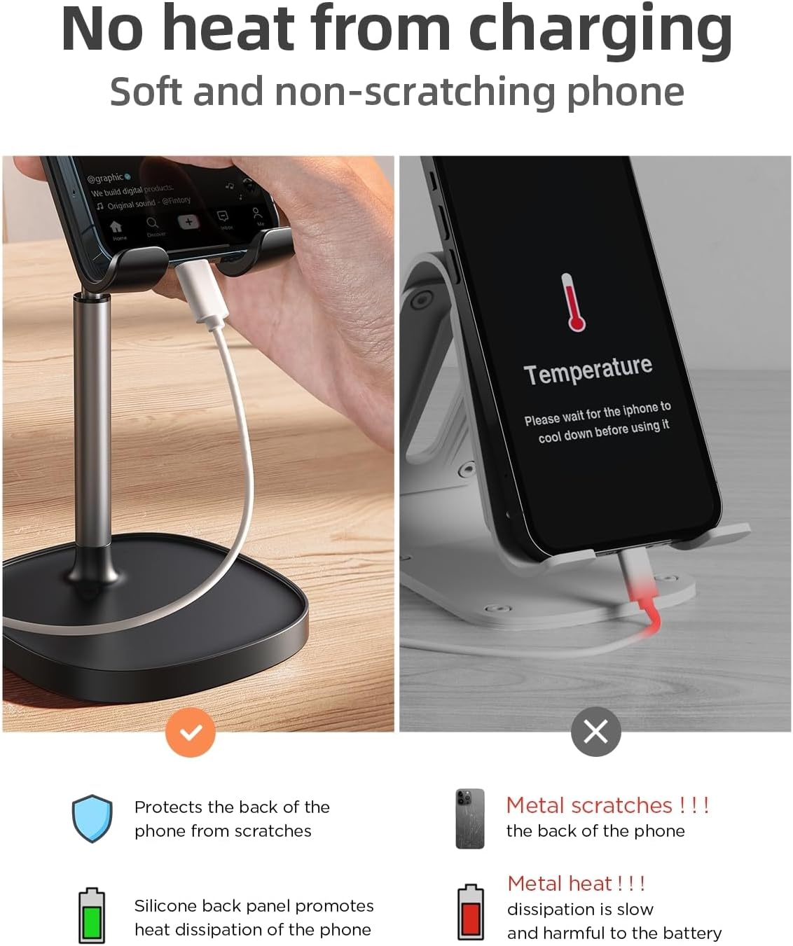 Cell Phone Stand Phone Holder for Desk, Gaming for Nintendo Switch | Office Desk Accessories for Women, product view