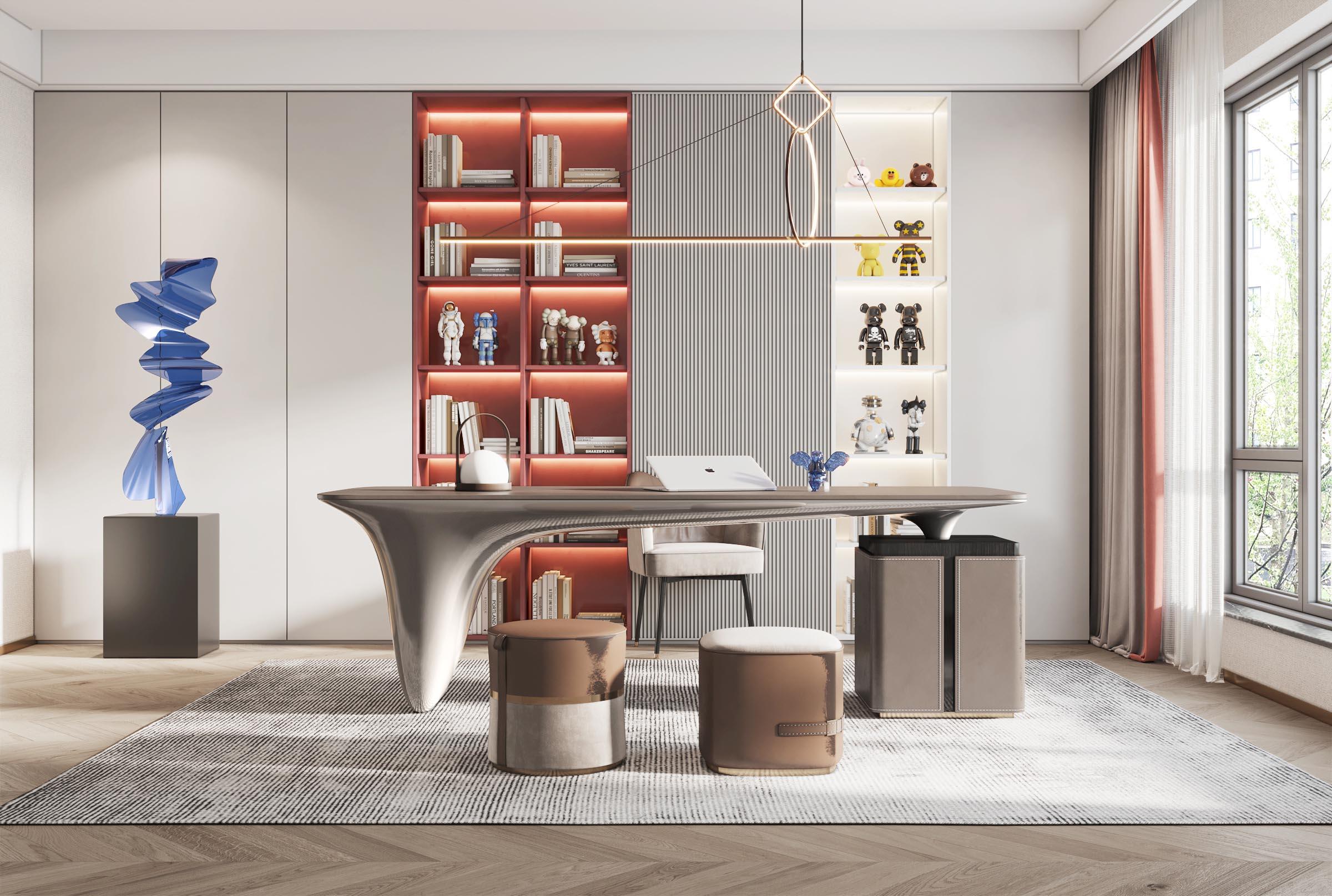 Modern Simple Ornaments Eco-Friendly Resin Crafts Bookcase Book Cabinet for Study Office Desktop Decoration product view