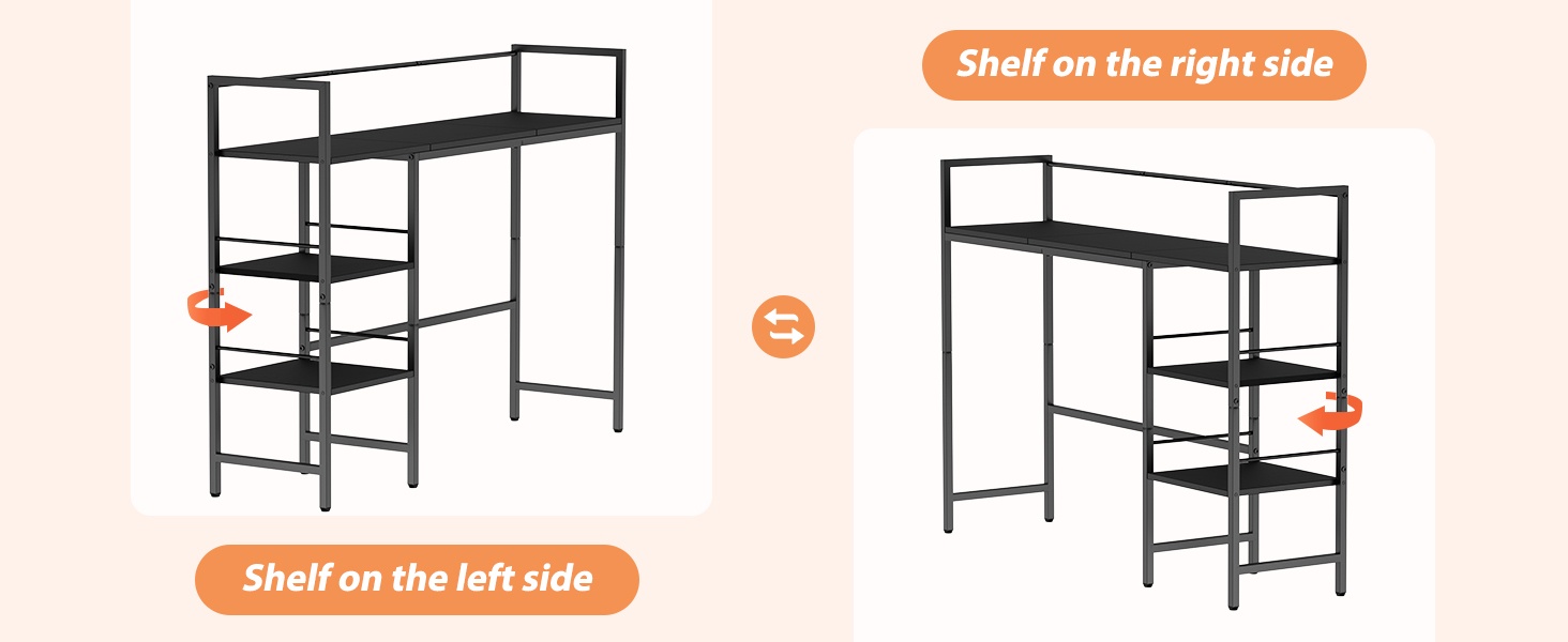 HavenlyYouth 38.5 Inch Adjustable 3 Tier Modern Metal Desktop Organizer Shelf Black Computer Monitor Stand Bookshelf Home Office detail