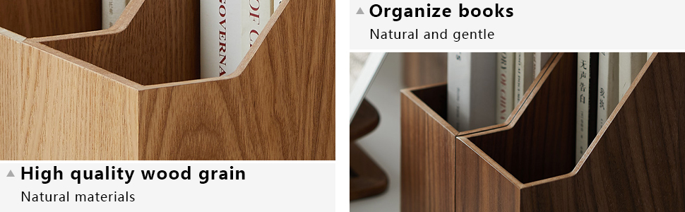 Natural Wooden Bookshelf Home Office Sturdy High-Capacity Storage Shelf Durable Modern Design Tabletop Mount 1-Tier detail
