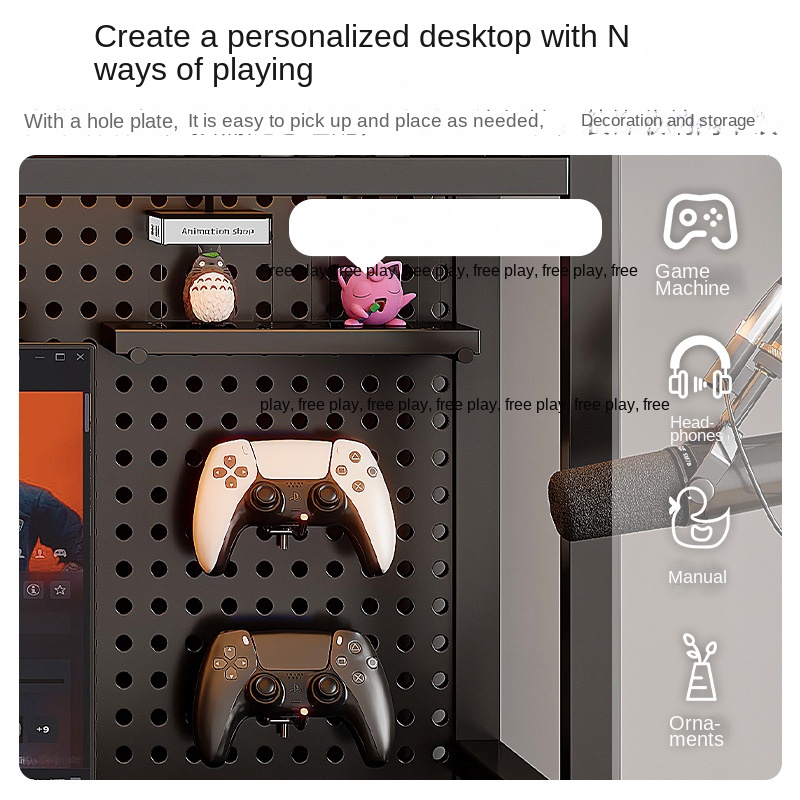 Metal Wire-Wrap Board Shelf Desk Desktop Bookshelf Desk Storage Decoration Computer Desk Electric Racing Wind Display Shelf product view