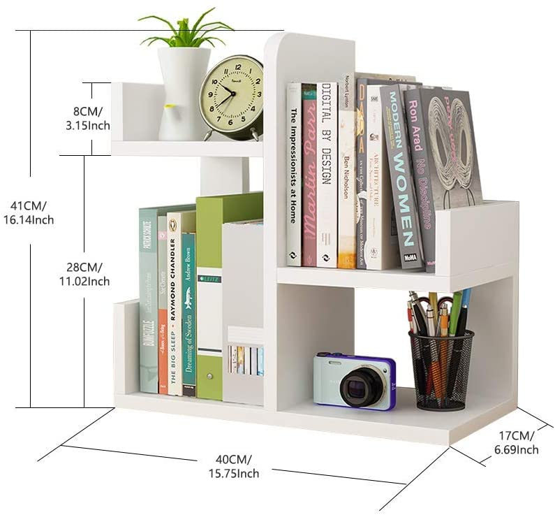 White Home Kitchen Display Bookcase Cabinet Rack Furniture for Home Office Study Livingroom Desktop Book Shelf detail