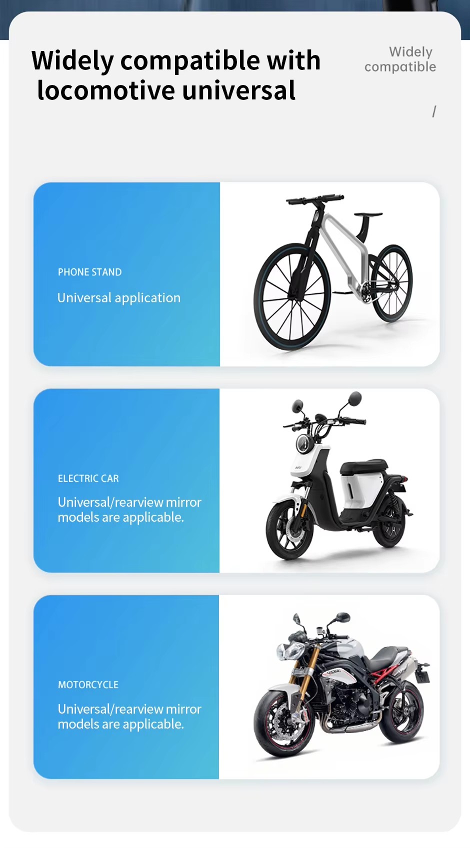 Universal Cell Phone Holder Bicycle Handlebar Multi Use Shockproof Motorcycle Phone Stand detail