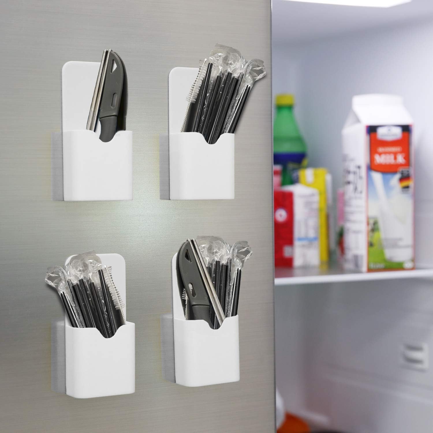 Magnetic Square Storage Box Pen Holder Marker School Supplies Eraser Fridge Organizer Office Locker ABS Plastic product view