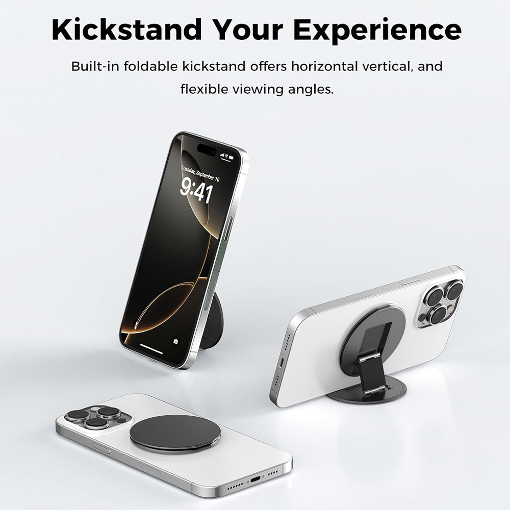 Portable Magnetic Phone Grip Stand Foldable Metal Kickstand Ring Holder in Stock Wholesale OEM product view