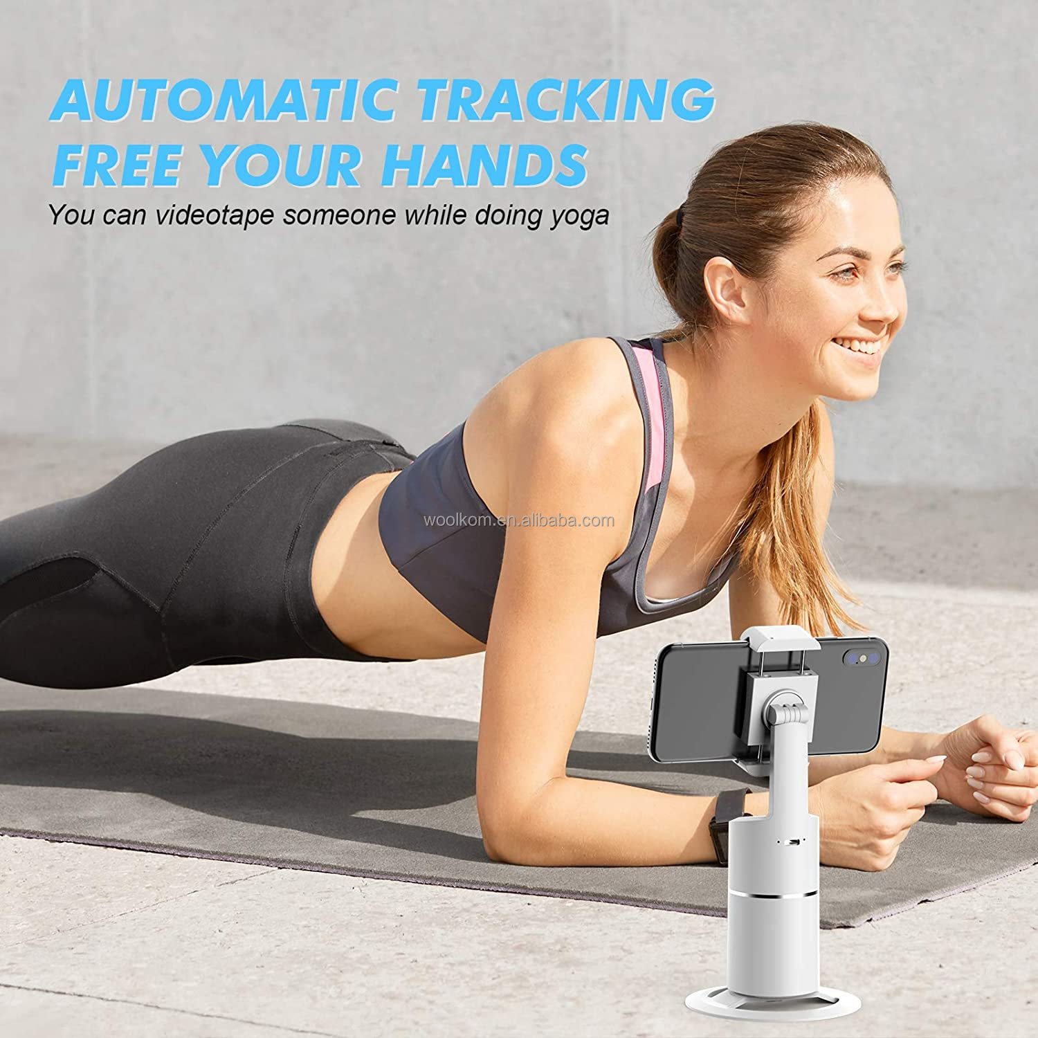 AI Face Tracking Cell Phone Stand Desktop Phone Holder Dock with 360 Rotate Smart Object Track Camera Cradle for iPhone Android detail