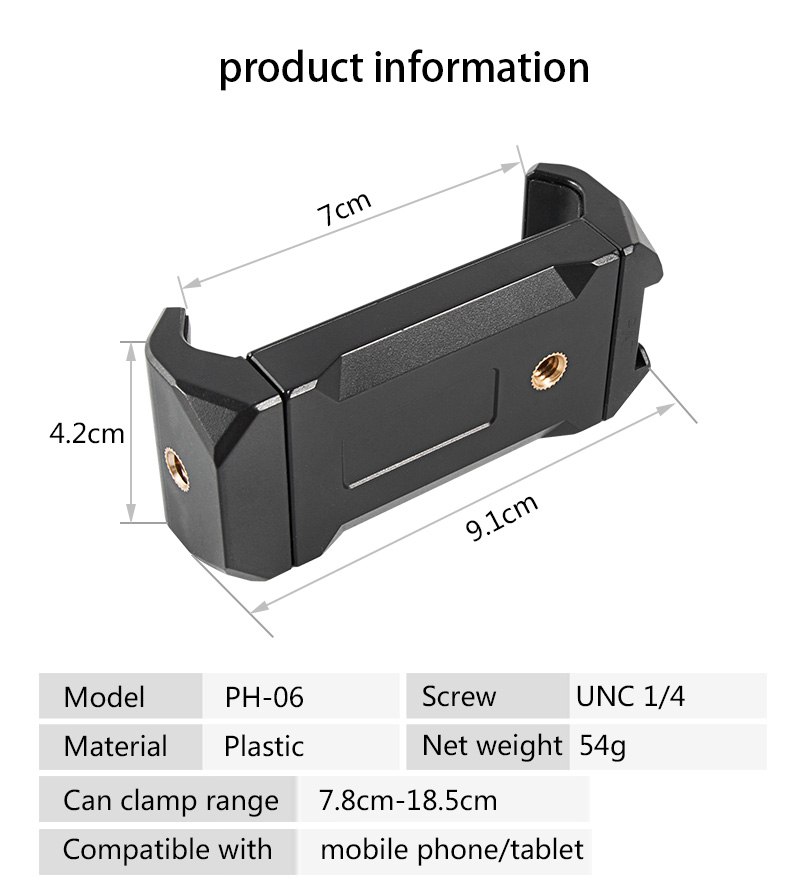 BEXIN Best-selling Plastic Phone Clip With Expandable Phone Clip Stand, Suitable for Mobile Live Streaming Stand detail