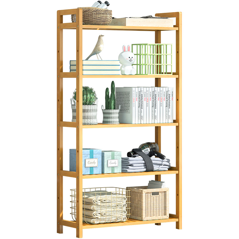 HOSTK 2 3 4 -Tier Large Small Home Office Natural Multiple Customization Desktop Adjustable Bookcase Storage Bookshelf Bamboo product view