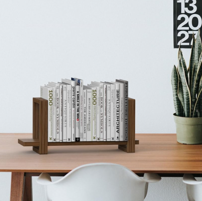 Adjustable Desktop Bookshelf Retro Tabletop Bookshelf Desk Shelf for Top of Desk in Living Room Home Office Perfect for Books product view