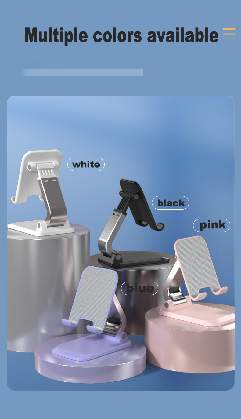 Adjustable ABS+Aluminum Alloy Phone Stand with Non-Slip Base Silicone Pad Compatible All Phones Tablets Desk Use detail