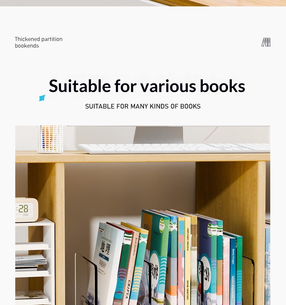 Desktop Bookshelf Transparent PET Simple Rectangle Student Desk Storage Rack Office Dormitory File Storage Made in China detail
