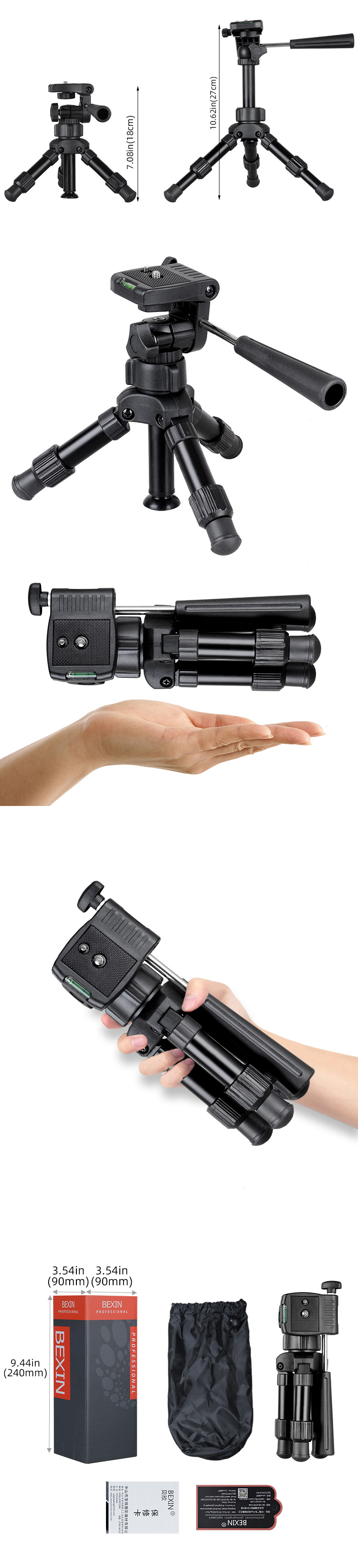 Adjustable Travel Portable Flexible Desktop Tabletop Mobile Phone Selfie Camera Mini Tripod Stand Camera Holder detail