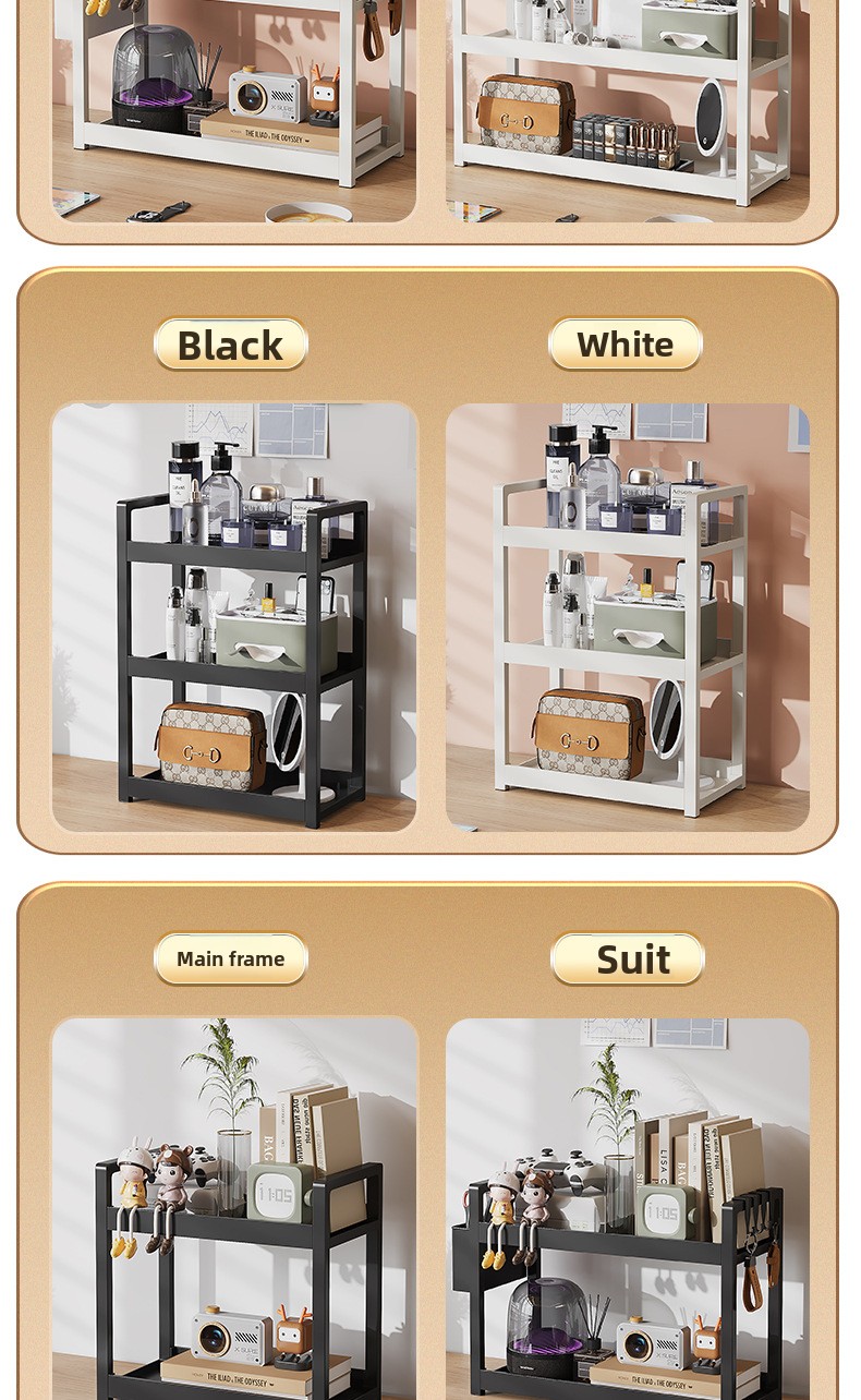 Desktop Shelf Three-Layer Standing Type Bookshelf Student Desk Storage Rack Office Computer Desk for Living Room detail
