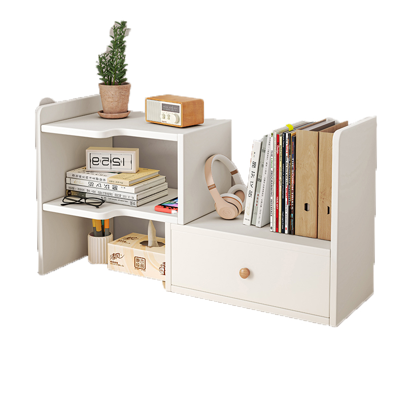 Elegant Multi-Functional Wood Bamboo Desktop Bookshelf Organizer for Home  Office Corner Shelf product view
