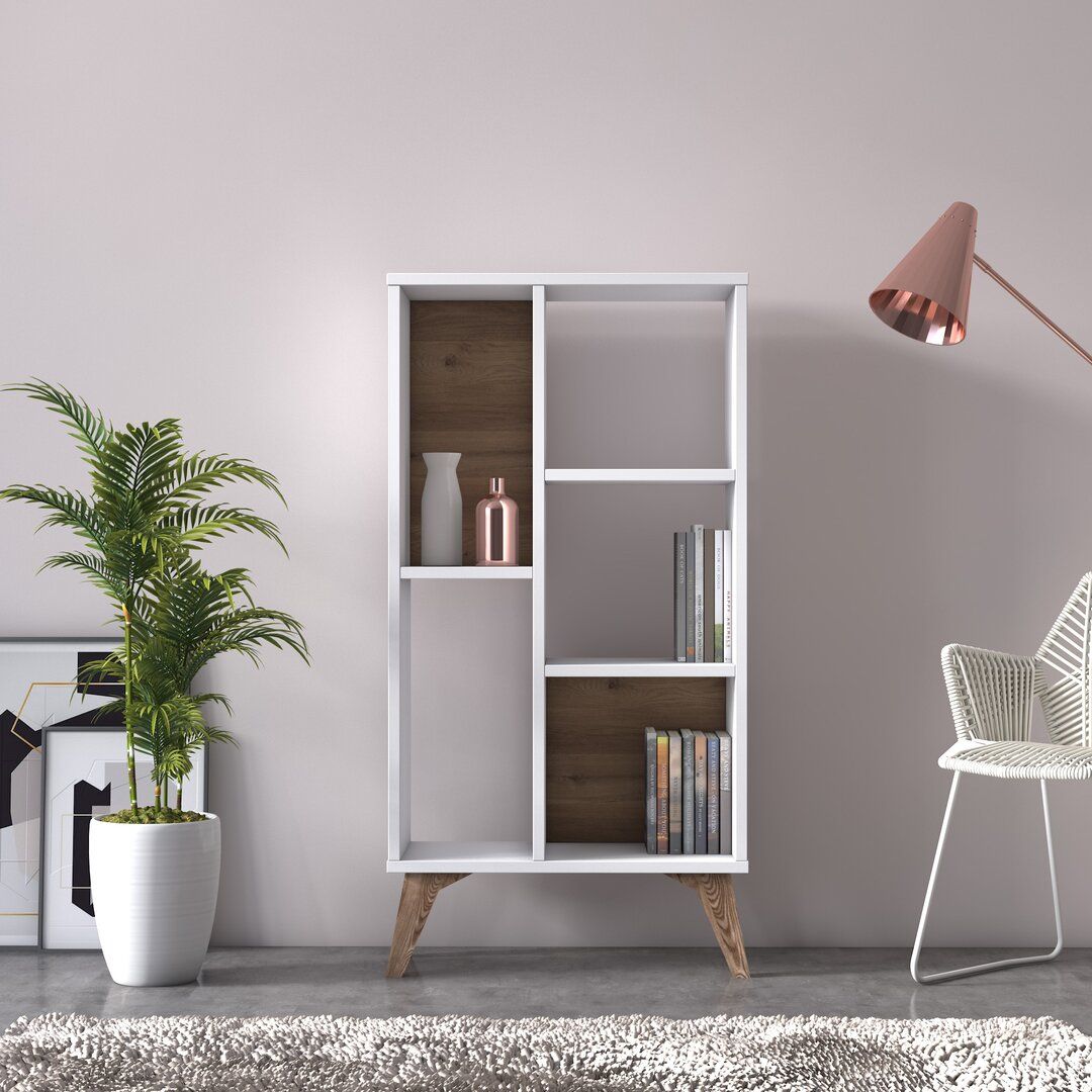 Contemporary 5-Cube Wooden Eco-Friendly Durable Bookshelves Panel Style for Home Office Living Room Workshop Modern Furniture detail