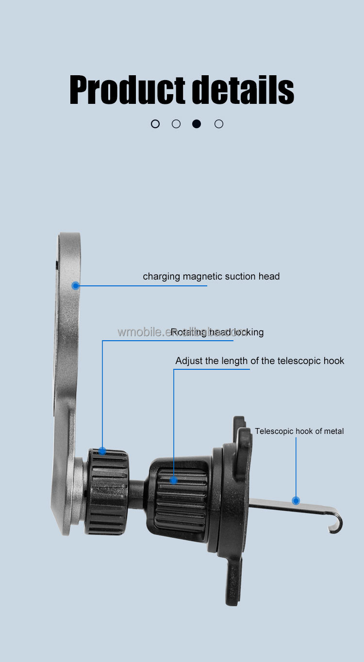 Universal Magnetic Car Mount Aluminium Alloy Phone Stand Compatible with Mobile Air Vent Car Holder Portable detail