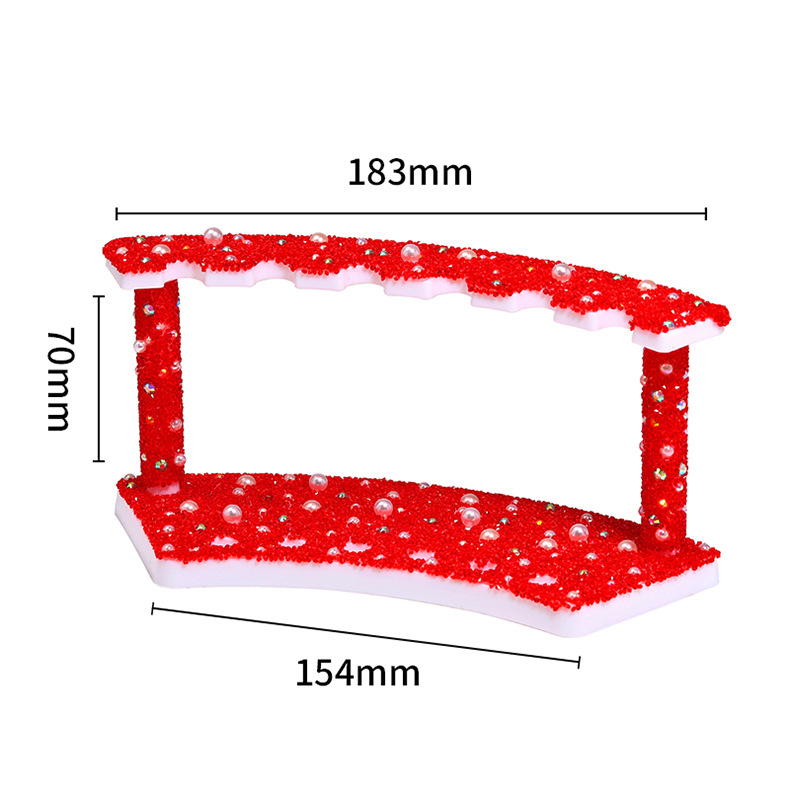 New Reviright Heavy Industry Sugar Plastic Acrylic Square Pen Holder Fine Sparkling Full Diamond Beaded Display Customizable detail