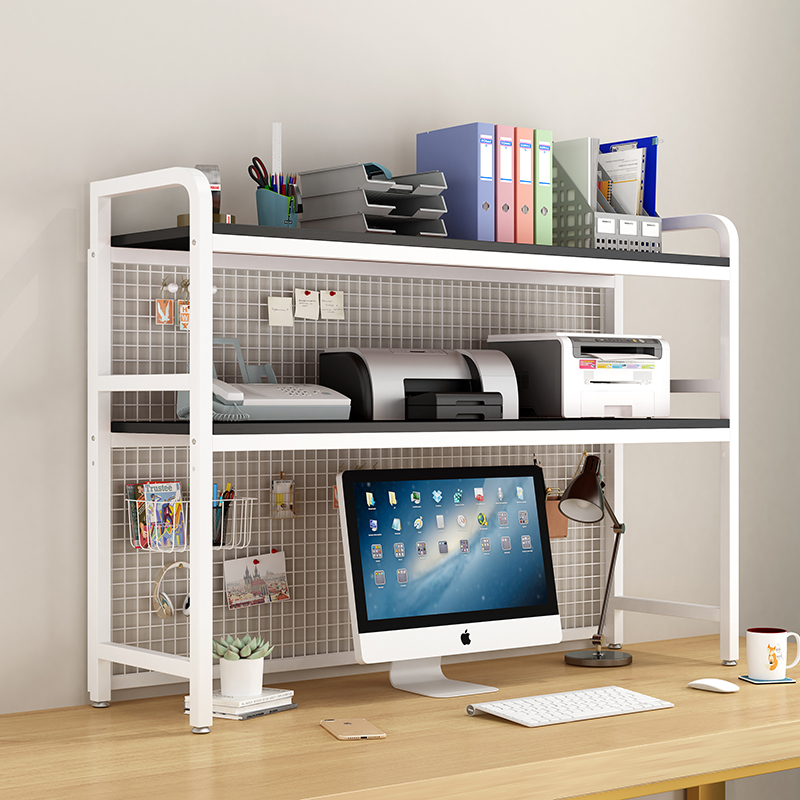 Custom Desktop Bookshelf With Grid Storage Shelves Desktop Multilayer Shelves Student Computer Desk Rack Bookcase product view