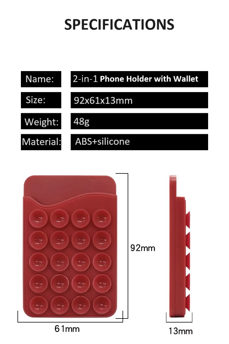 Reusable Hands-free Suction Cup Phone Holder Magnetic Phone Mount Card Wallet Phone Stand Mobile Holder detail