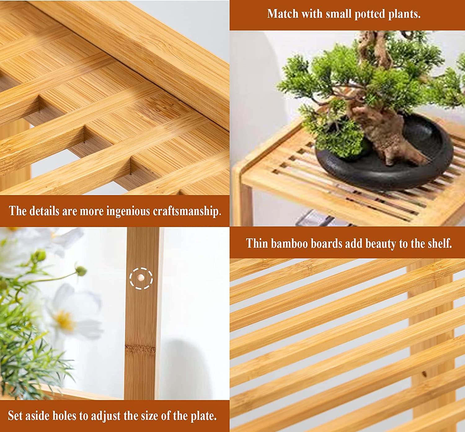 Ins Wholesale Bamboo Desktop Organizer Book Shelf for Home Standing Desktop Bookshelf detail