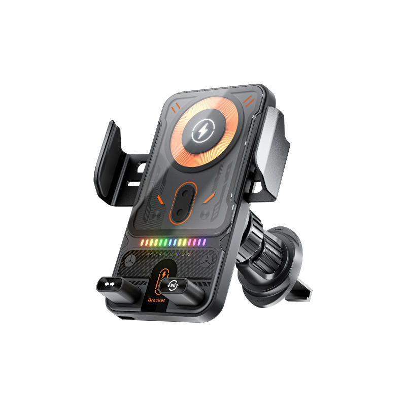 15W Wireless Fast Charging Car Phone Holder, 360° Rotatable Air Vent Mount, Universal ABS Smartphone Stand