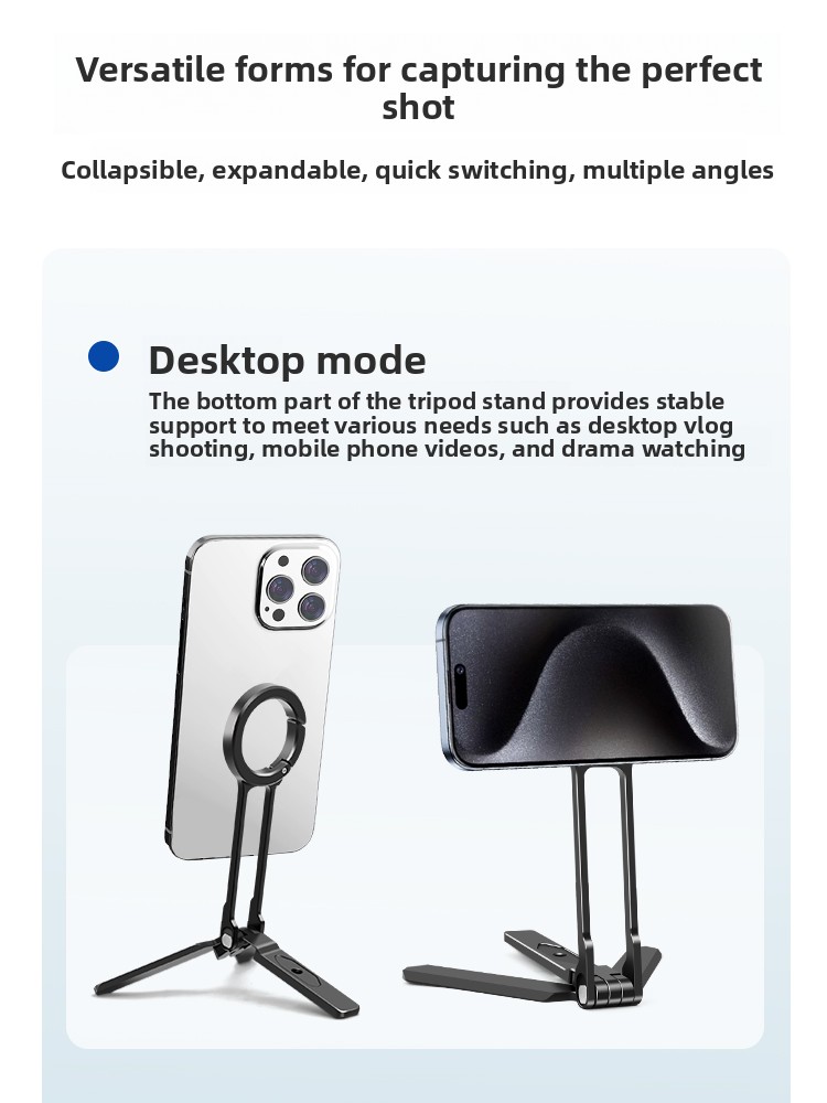 New Flexible Dashboard Mount Portable Folding Magnetic Phone Stand Aluminum Alloy for for Compatible Private Mold for Desk detail