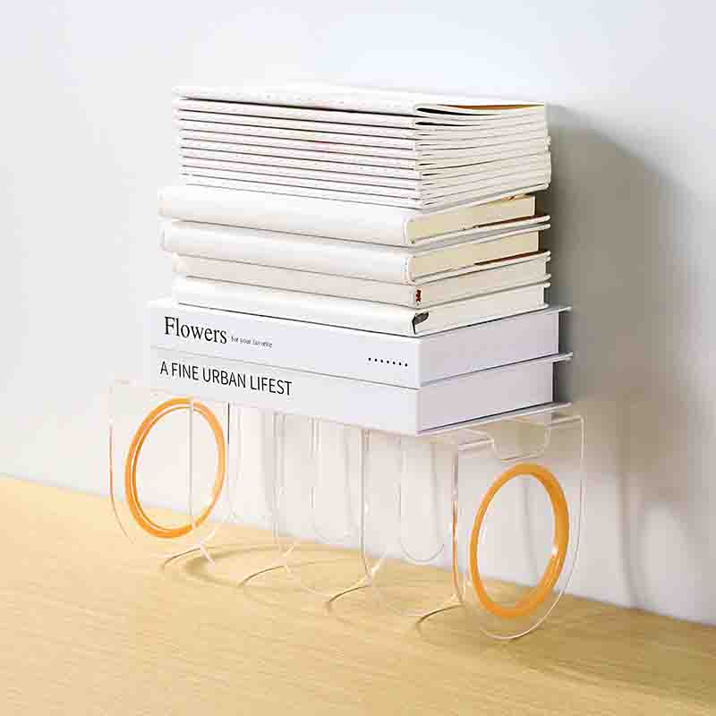 Multi Function Desktop Decorative Book Organizer File Holder Clear Plastic Bookshelf for Home detail