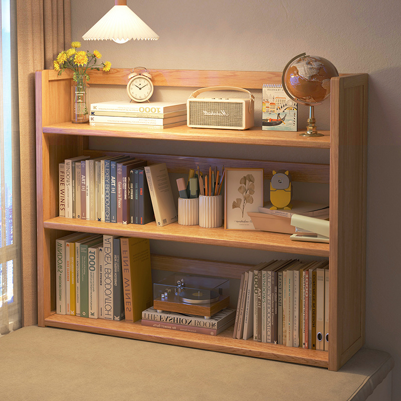 Simple Wood Desktop Bookshelf for Dormitories Multilayer Home Storage Rack Drainage for Students' Desk Arrangement Dinnerware