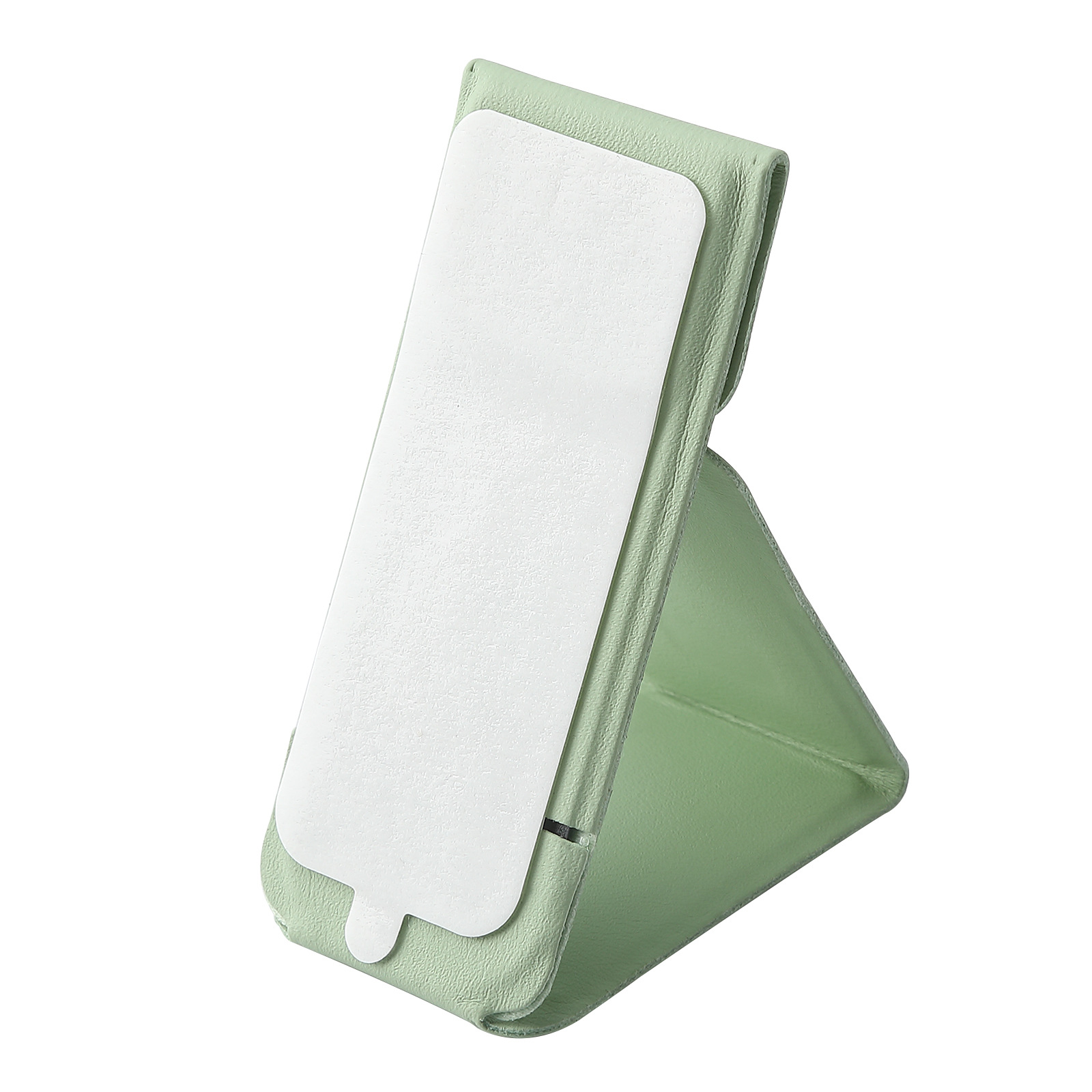 Adhesive Magnetic PU Leather Phone Stand for iPhone Samsung Multi-Angle Folding Sticky Desktop Kickstand Grip Holder detail