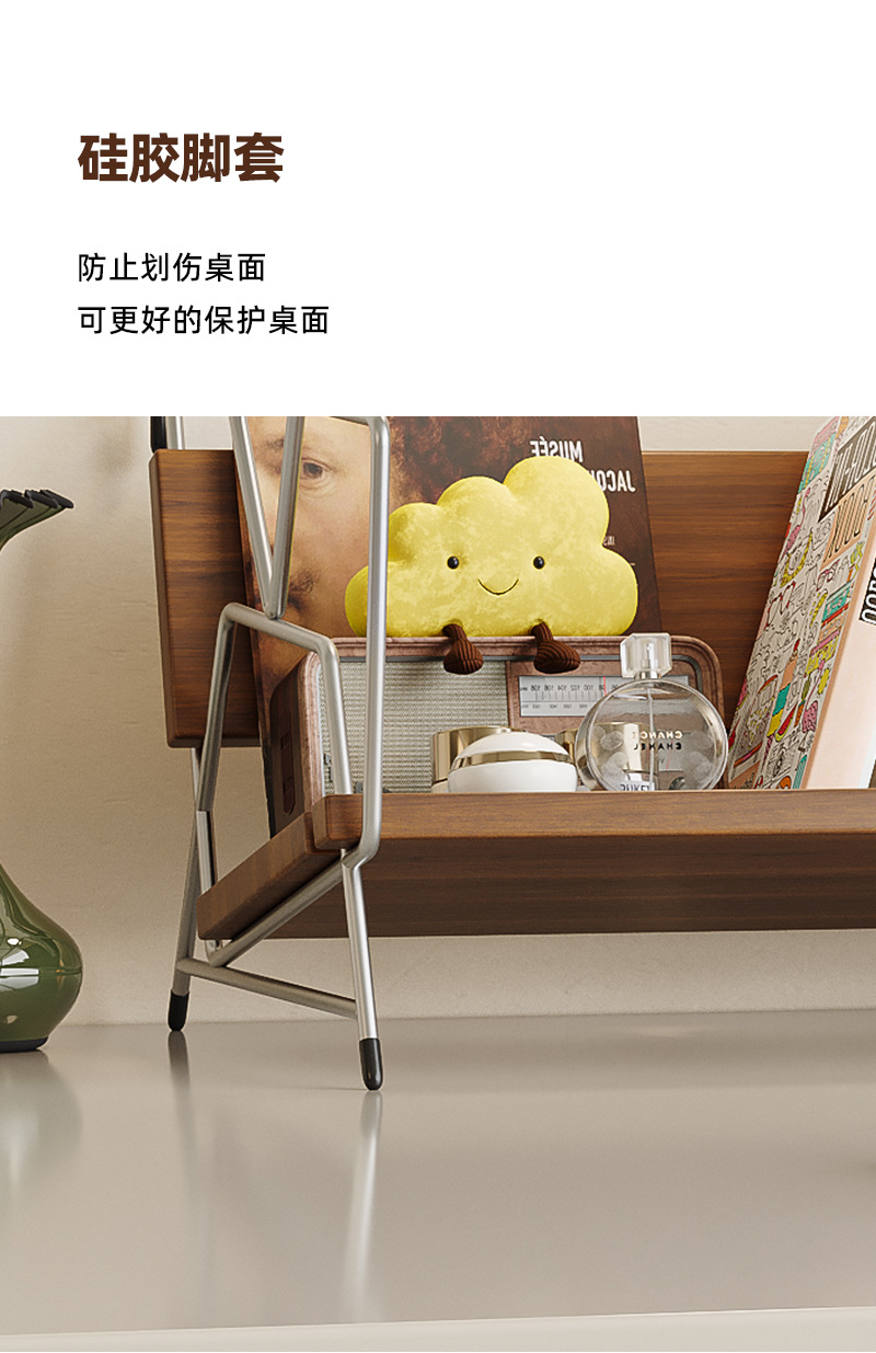 American Style Steel Desktop Bookshelf Student Dormitory Desk Storage Rack Office Desk Organizer Bookcase Display Home Furniture detail