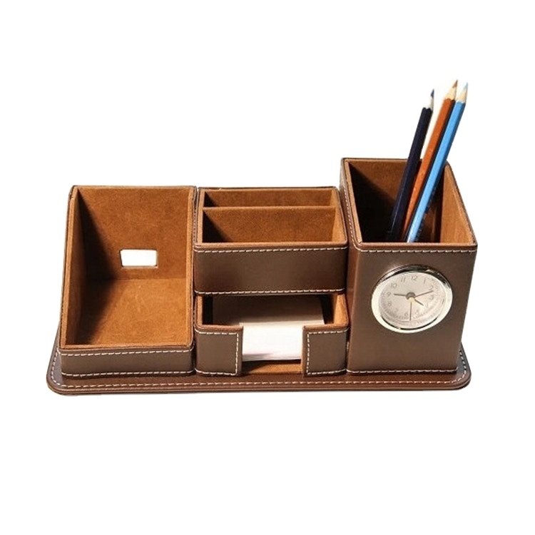 LG- B050 Premium PU Leather Multifunction Desktop Organizer Built-in Pen Holder Custom Branding Available for Office Home Use detail