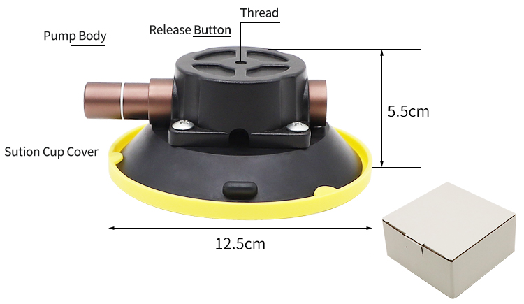 4.5 Inch Suction Cup Phone Holder Vacuum M6 M8 1/4"20 Metal Aluminium Hand Pump Strong Cups for Glass Marble Fixing Camera detail