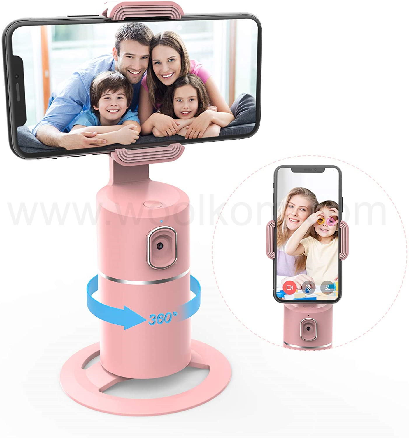 AI Face Tracking Cell Phone Stand Desktop Phone Holder Dock with 360 Rotate Smart Object Track Camera Cradle for iPhone Android