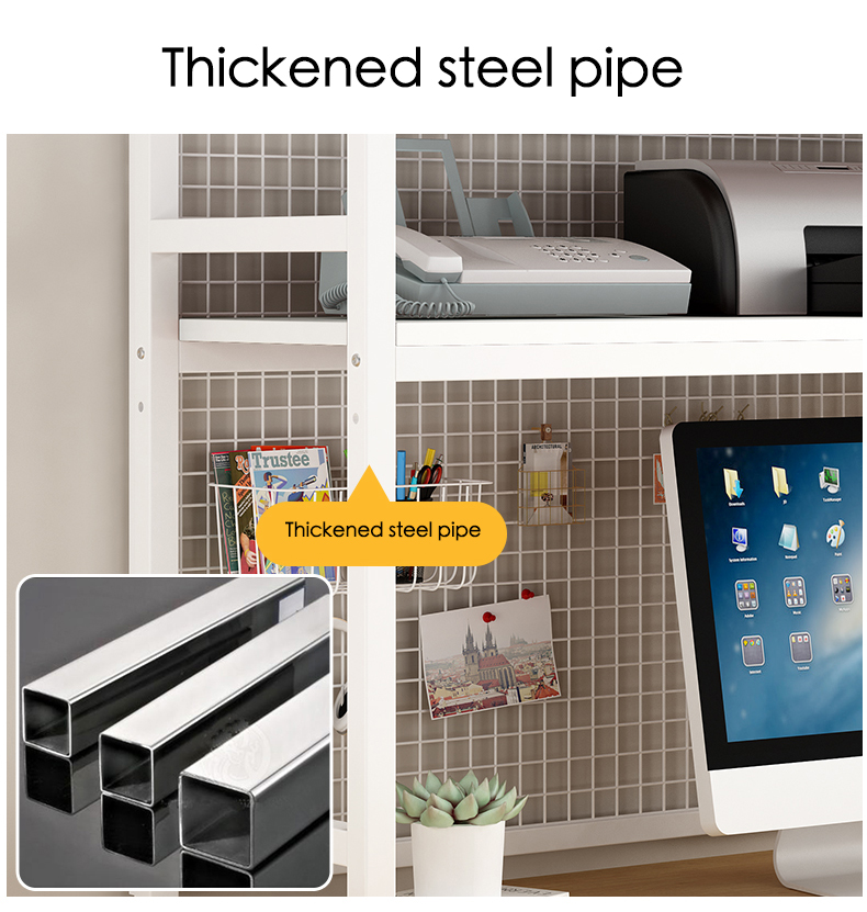 Custom Desktop Bookshelf With Grid Storage Shelves Desktop Multilayer Shelves Student Computer Desk Rack Bookcase detail