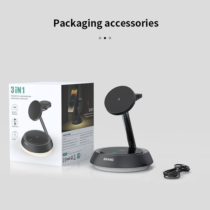 Best Selling Multifunctional Magnetic Phone Holder 3 in 1 Wireless Charger Stand for IPhone product view
